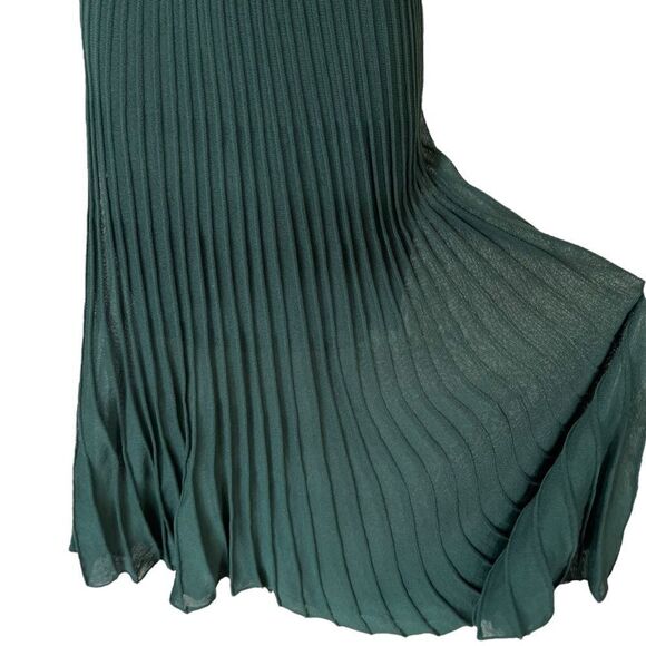 Beulah V-Neck Knit Pleated Crinkle MIDI Dress - Picture 5 of 14